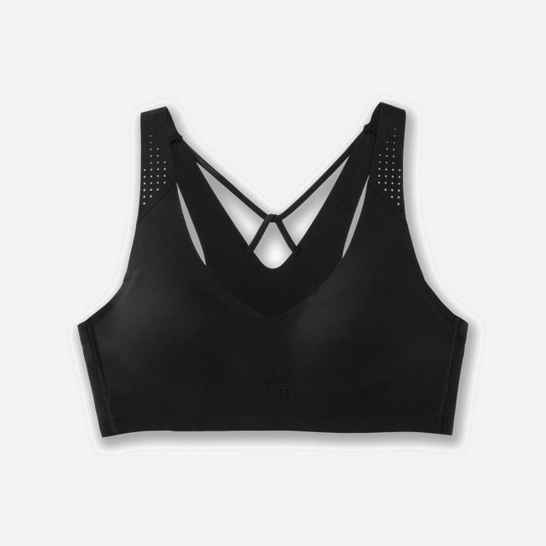 Brooks Dare V Neck NZ - Women's Running Bra - Black (17836-TSIC)